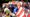 angela stanford stares up in joy while holding evian championship trophy and wrapped in american flag