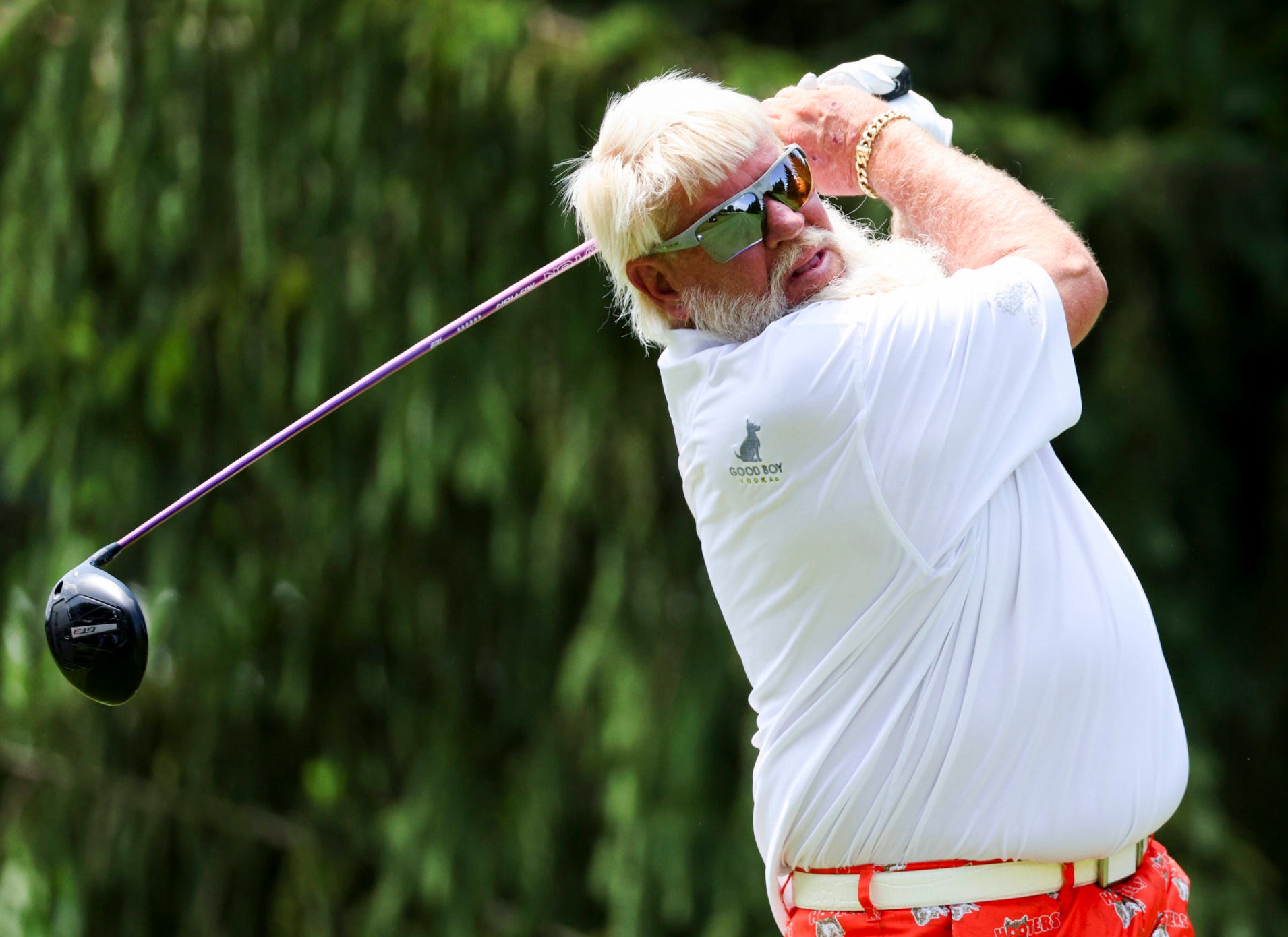 Champions Tour pro John Daly hits drive