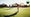 golfers putting on green