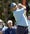 South African golfer and leader Retief Goosen tees off on the 3rd hole during the final round of play at the 2004 US Open Championship at Shinnecock Hills Golf Club in Southampton, New York, 20 June 2004.