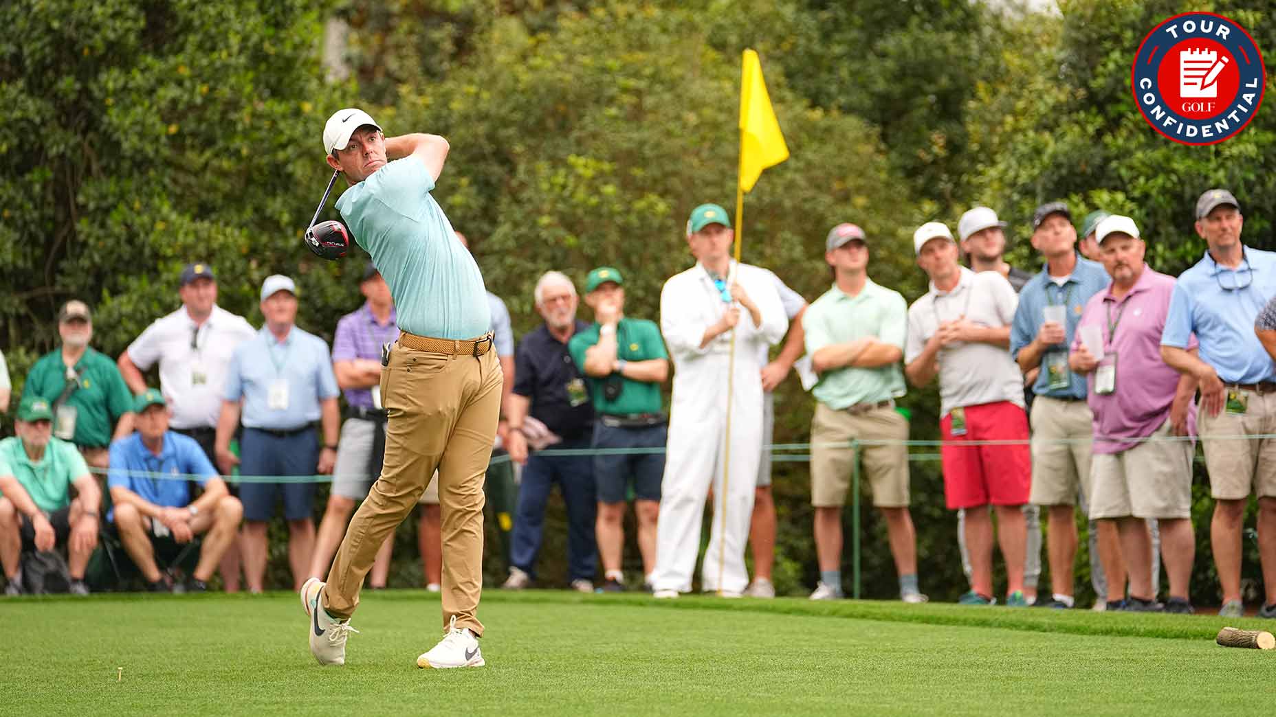 rory mcilroy tees off during the 2024 masters