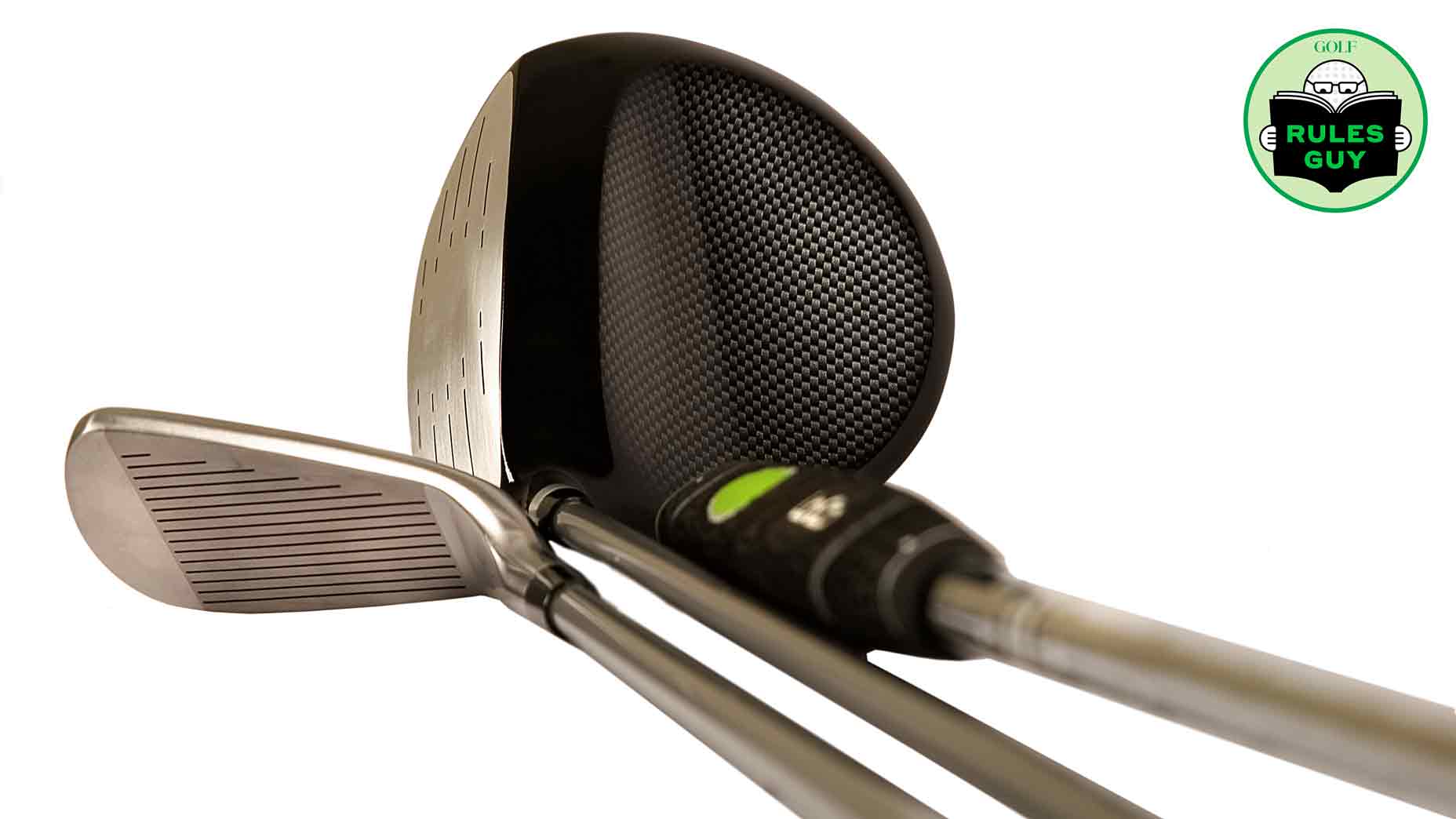 New golf clubs on white isolated background